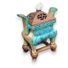 Incense burner, glazed in turquoise blue. At  Moinat SA  - Antiques and home décor