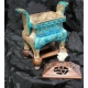 Incense burner, turquoise glazing.