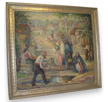 Jardinière georgienne ronde en laiton et acajou