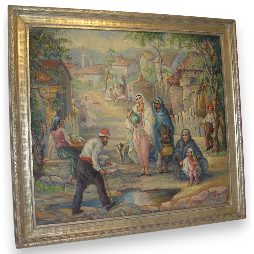 Jardinière georgienne ronde en laiton et acajou