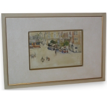 Aquarelle "Place Pury à Neuchâtel"