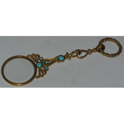  Lorgnon en or et turquoise, du sur  Moinat SA  - Antiquités décoration