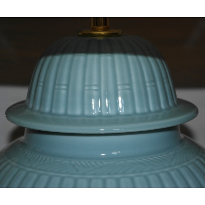  Lampe "Yantai" en porcelaine bleue avec sur  Moinat SA  - Antiquités décoration