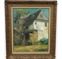 Tableau "Maison de Montmartre", signé.