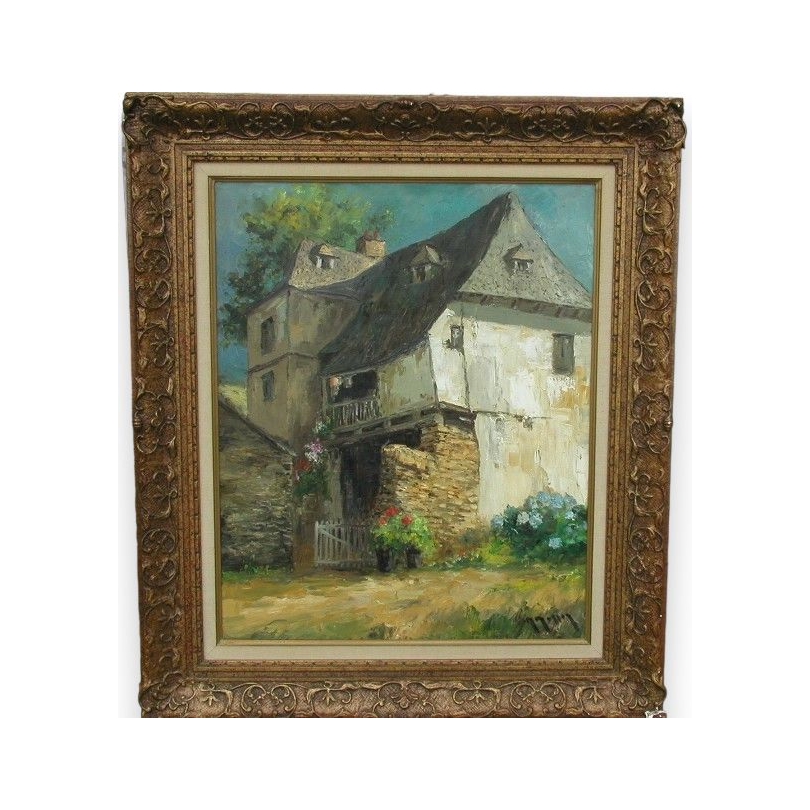 Tableau "Maison de Montmartre", signé.