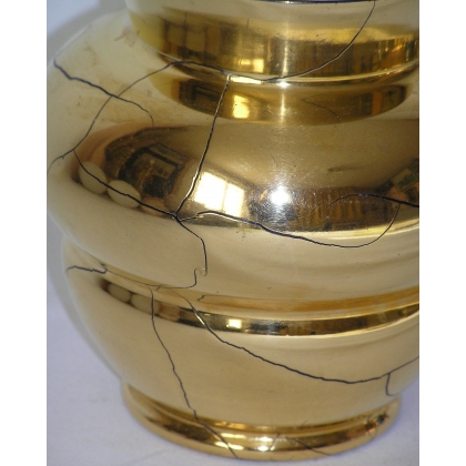  Vase en verre de St-Prex doré. 20ème sur  Moinat SA  - Antiquités décoration