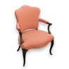 English armchair upholstered in orange fabric. Available from  Moinat SA  - Antiques and home décor