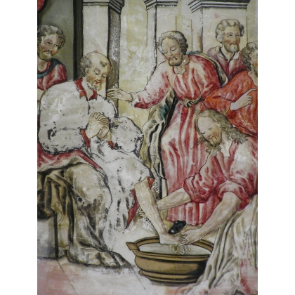  Tableau fixé sous verre scène religieuse sur  Moinat SA  - Antiquités décoration