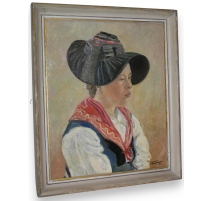 Tableau "Portrait" signé LANIER