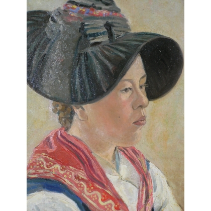 Paintings | Painting entitled ‘Portrait’ signed LANIER Moinat SA  – Antiques and home décor