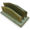 Green leather letter tray with 3 compartments at  Moinat SA  - Antiques and home décor