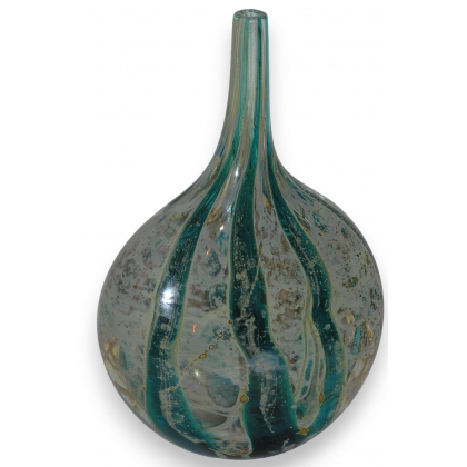 Vase oignon en verre soufflé signé Mdina
