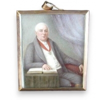 Miniature sur ivoire représentant Sir Alex Purves.