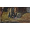 Paintings | Oil on cardboard painting "Horse at Moinat SA" – Antiques and home décor
