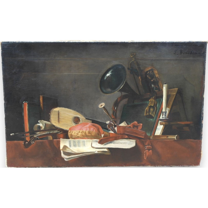 Paintings | Oil on canvas "Attributes of Moinat SA" – Antiques and home décor