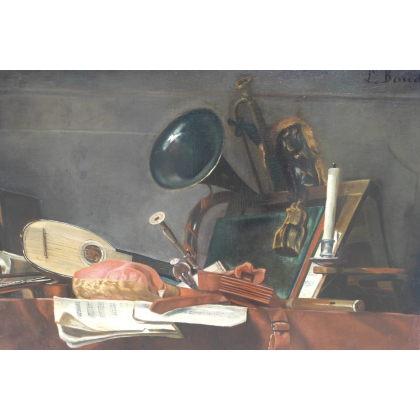 Paintings | Oil on canvas "Attributes of Moinat SA" – Antiques and home décor