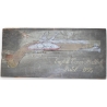 Petit tableau bois peint Revolver