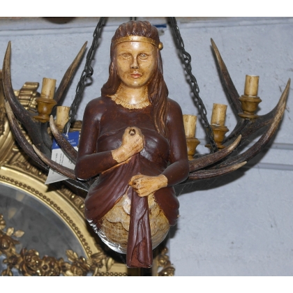 'Sirène' 6-light horn chandelier at Moinat SA – Antiques and home décor