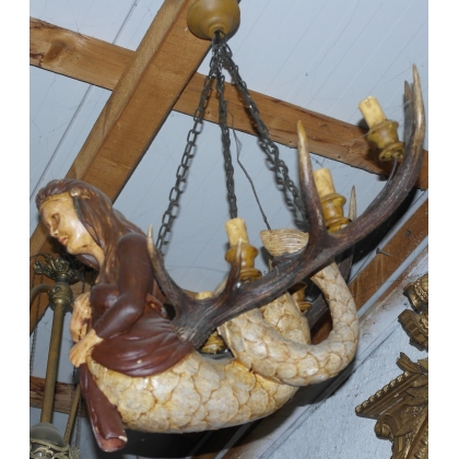 'Sirène' 6-light horn chandelier at Moinat SA – Antiques and home décor