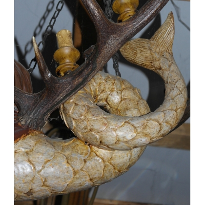 'Sirène' 6-light horn chandelier at Moinat SA – Antiques and home décor