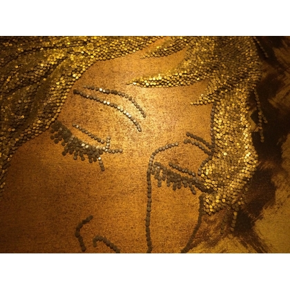  Tableau technique mixte "Portrait de sur  Moinat SA  - Antiquités décoration