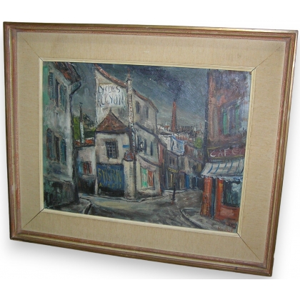 Tableau \"Vue de Paris\" signé STREBEL