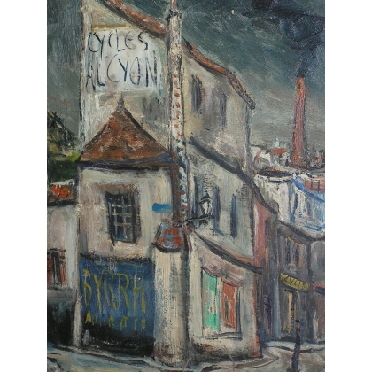 Paintings | Swiss oil painting on cardboard, ‘View of Moinat SA’ – Antiques and home décor