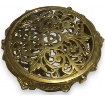 Sous-plat rond en laiton poli