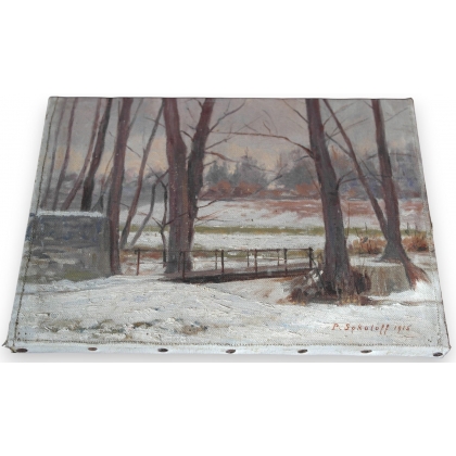 Huile sur toile Suisse \"Paysage