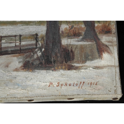 Paintings | Swiss oil on canvas "Landscape" by Moinat SA – Antiques and home décor