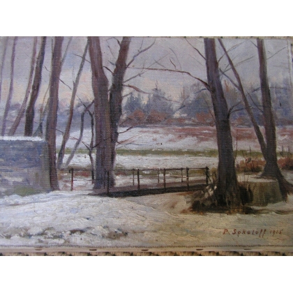Paintings | Swiss oil on canvas "Landscape" by Moinat SA – Antiques and home décor