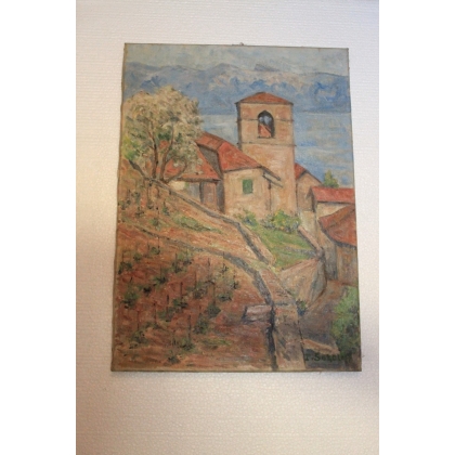 Paintings | Oil on canvas, Switzerland "Église de Moinat SA  - Antiques and home décor"