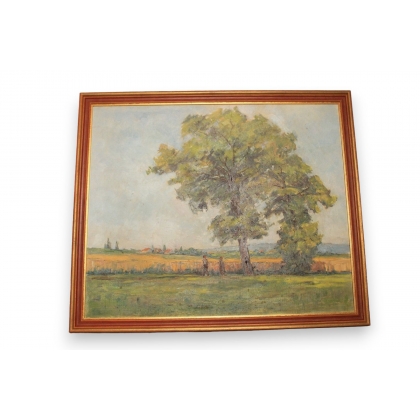 Huile sur toile \"Environ de Choulex, 19