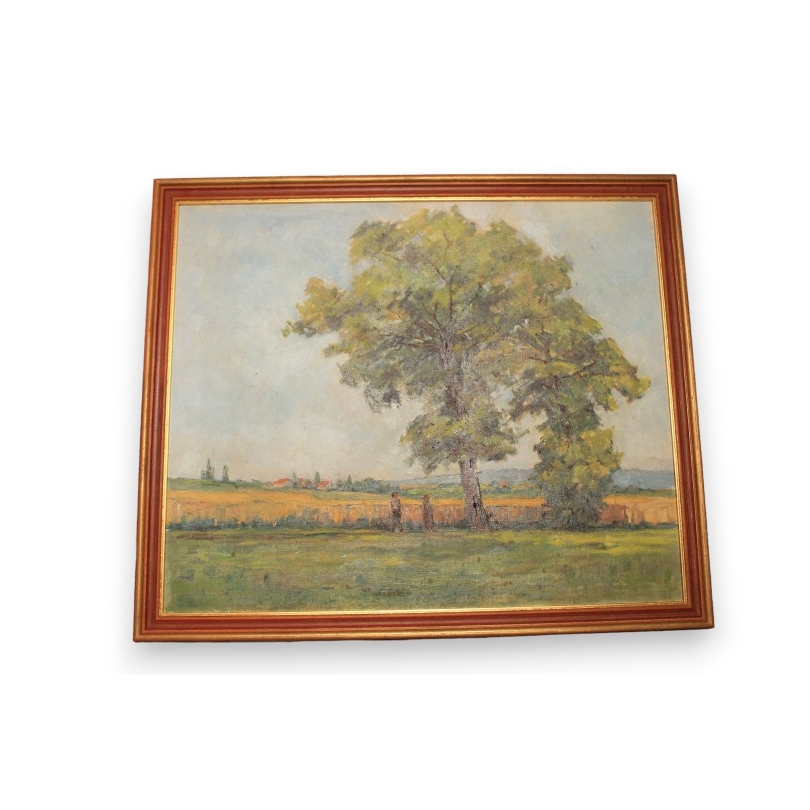 Paintings | Oil on canvas "Near Choulex, 19 Moinat SA" – Antiques and home décor
