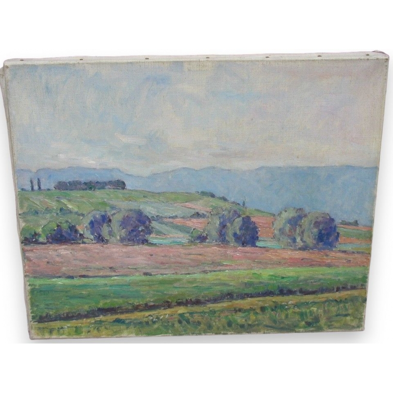 Paintings | Swiss oil on canvas "Campagne Moinat SA – Antiques and home décor"
