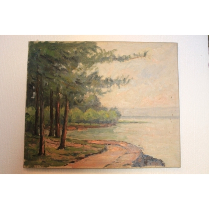 Paintings | Oil on canvas "Yvoire Les Falaises 4" Moinat SA – Antiques and home décor