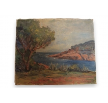 Huile sur toile "Aigua Blava, Costa
