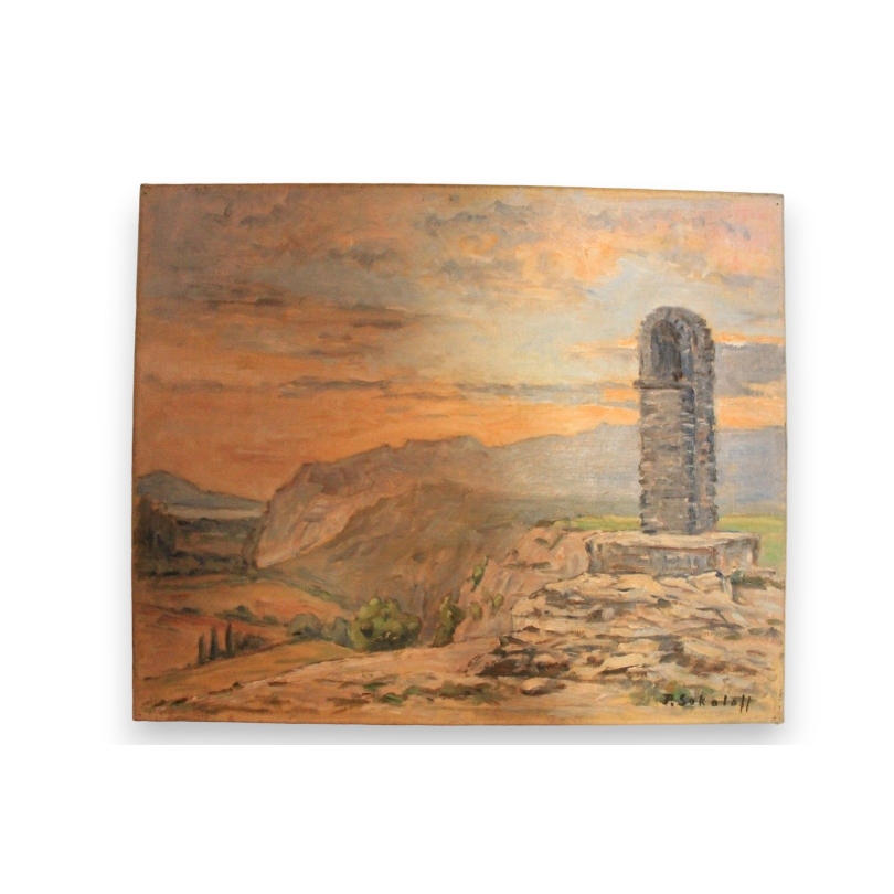 Paintings | Swiss oil on canvas “Oratoire”, Moinat SA – Antiques and home décor