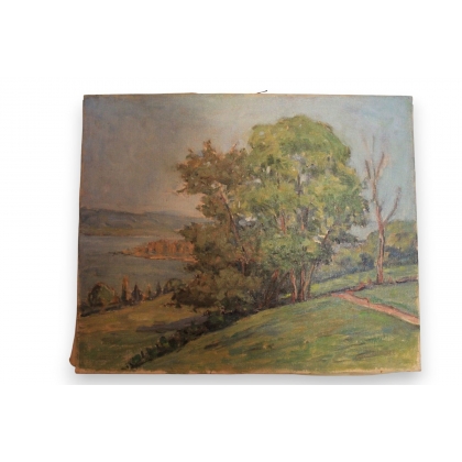 Huile sur toile \"Haut-Cologny\" Suisse