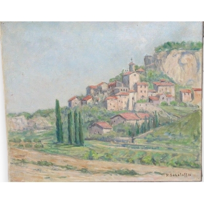 Huile sur toile \"Les Bausset 12 octobre