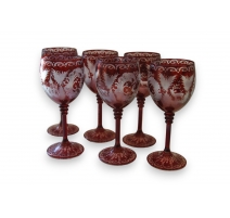 Verre 200 ml rouge modèle OLIVIA, décor