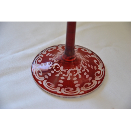 240ml red glass, OLIVIA model, decorated by  Moinat SA  - Antiques and home décor