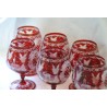 Set of 6 red cognac glasses, from  Moinat SA  - Antiques and home décor