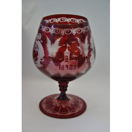 Set of 6 red cognac glasses, from  Moinat SA  - Antiques and home décor