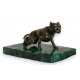 Sculpture "Chien", sur socle en malachite.