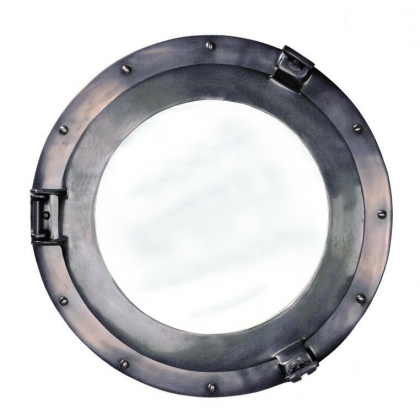  Miroir Hublot 38cm en aluminium sur  Moinat SA  - Antiquités décoration