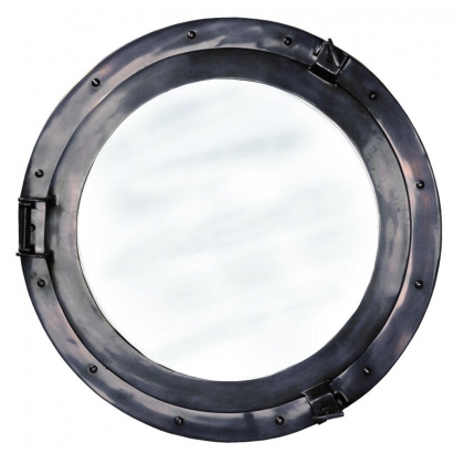  Miroir Hublot 51cm en aluminium sur  Moinat SA  - Antiquités décoration