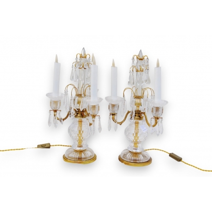 Paire de Girandoles en cristal