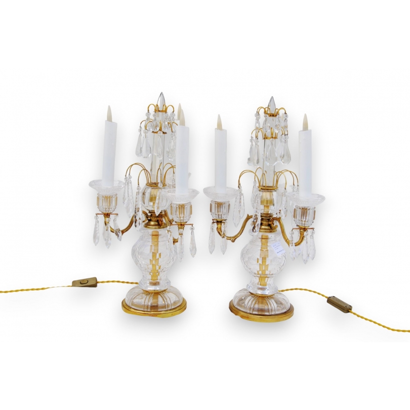 Paire de Girandoles en cristal