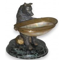 Vide-poche "Ours assis", en bronze